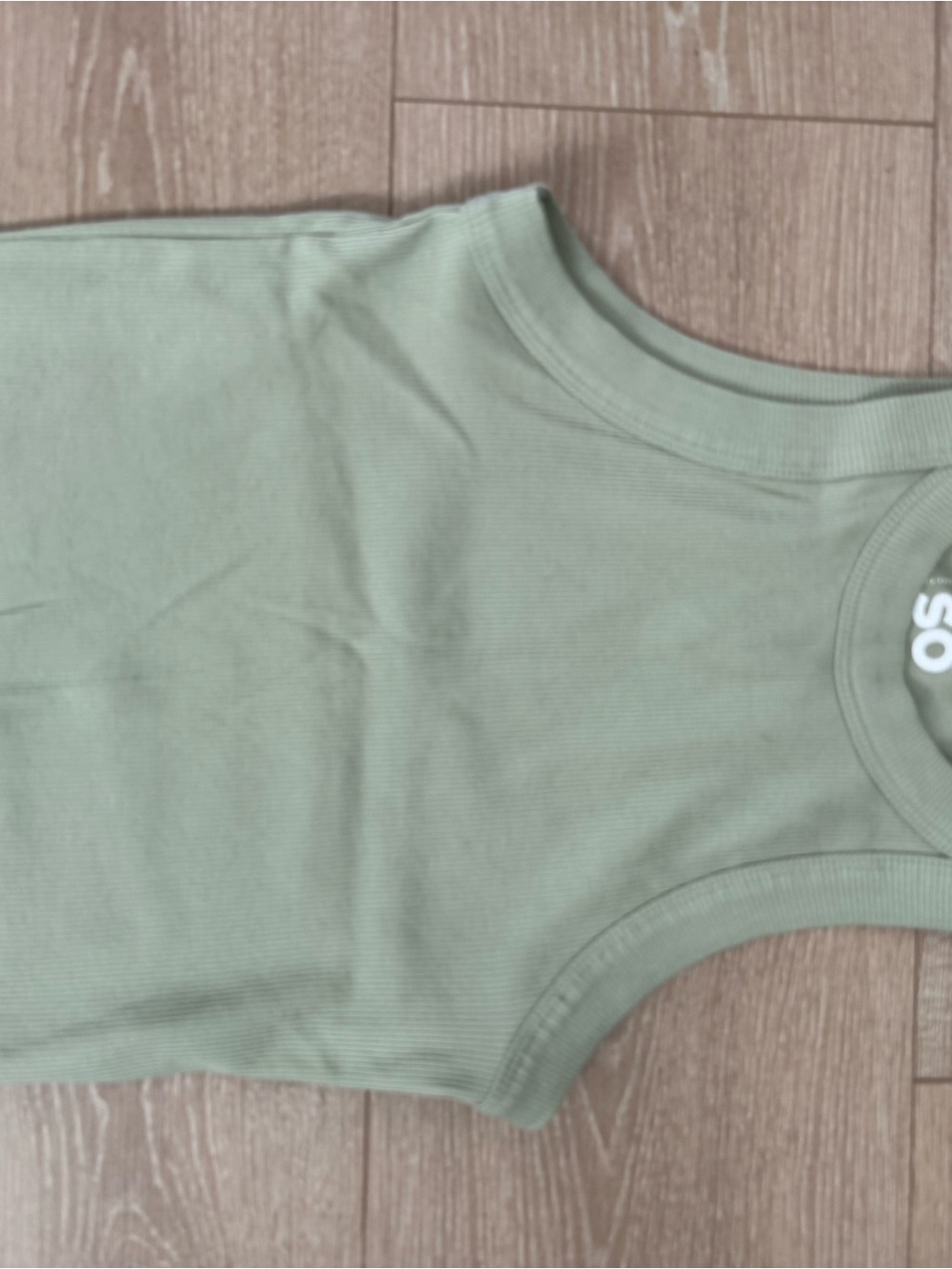 Womens Sage Green Ribbed Tank Top